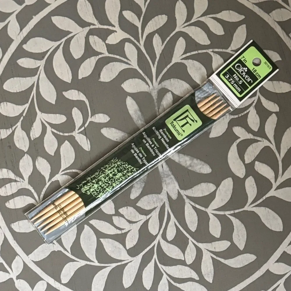 Clover Takumi Bamboo Double Point Knitting Needles Sz 5